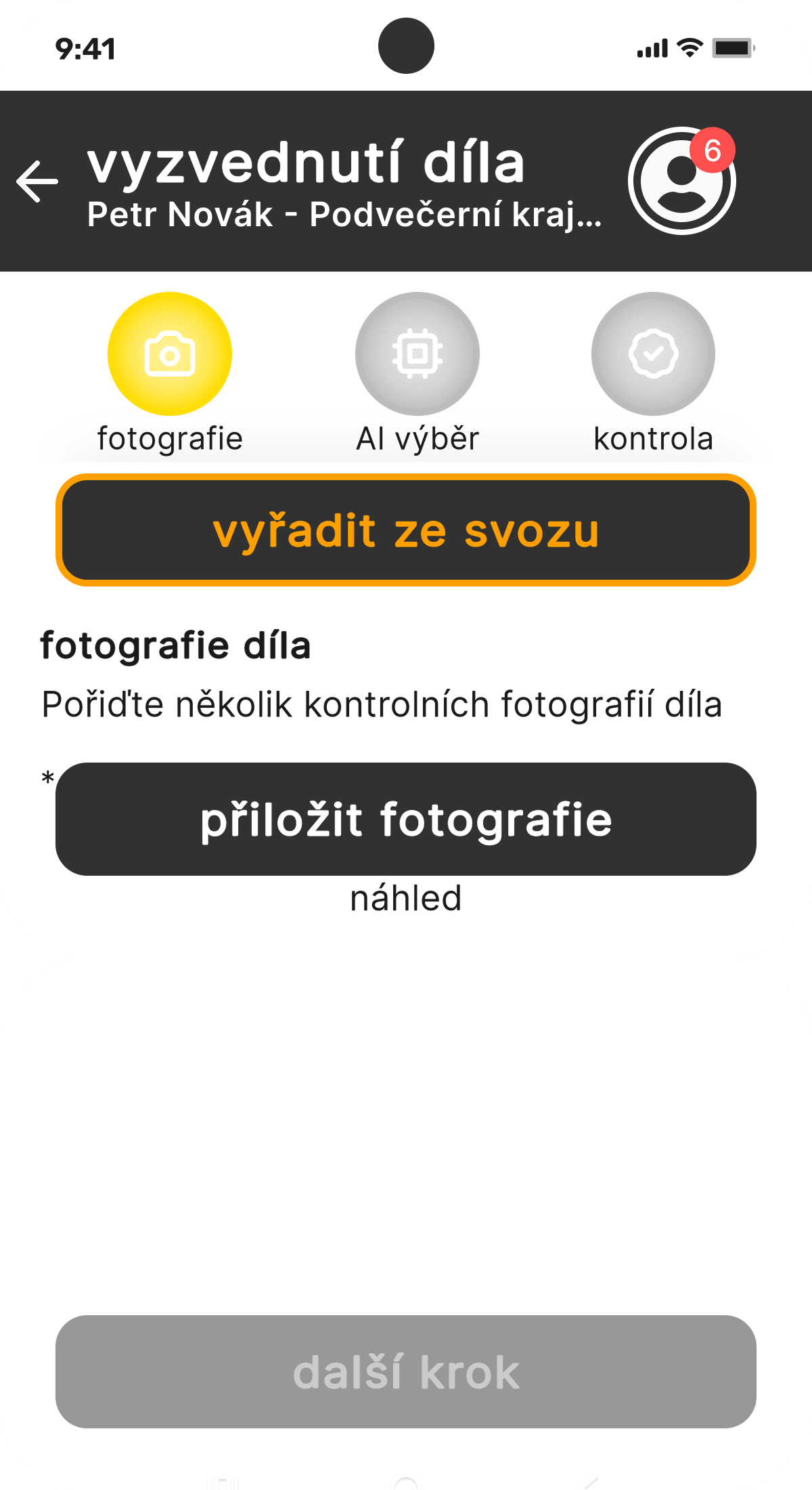 Galerie: Správa výstavních procesů - průběh procesu vyzvednutí díla