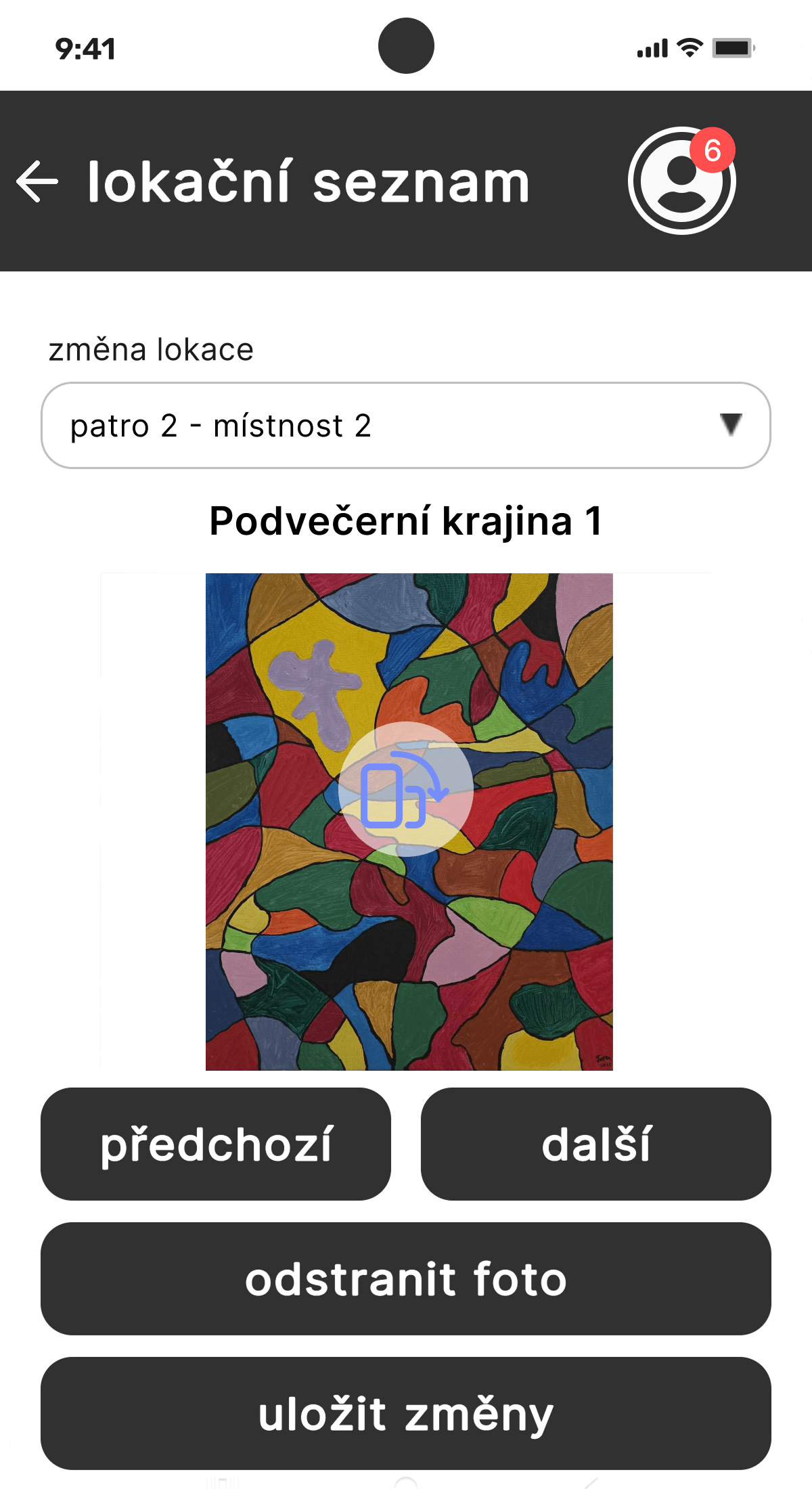 Galerie: Správa výstavních procesů - detail fotografie díla